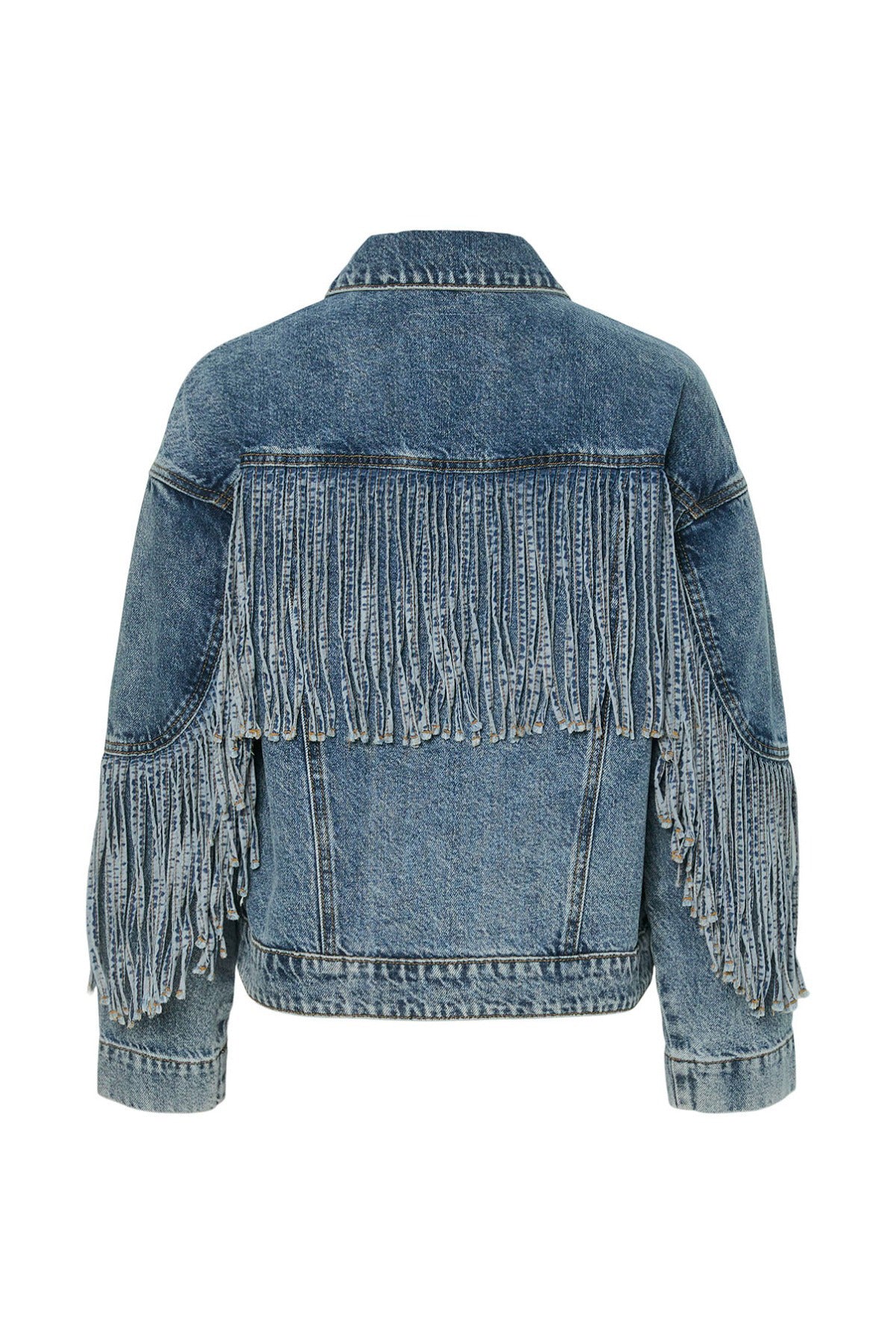 YAS YASAIKO LS DENIM FRINGE JACKET