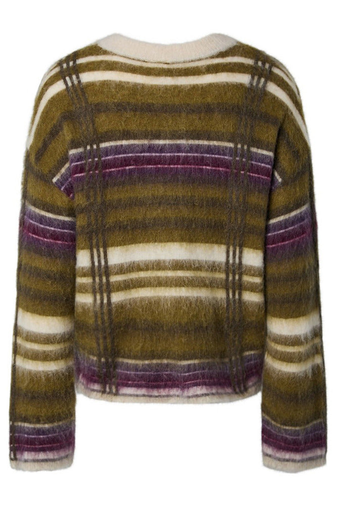 YASCHEA - Ternet strikbluse med uld og mohair