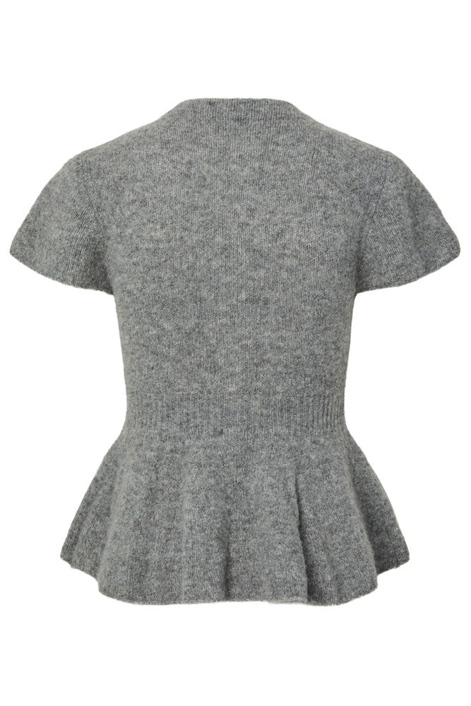 YASENYA - Kortærmet striktrøje med peplum