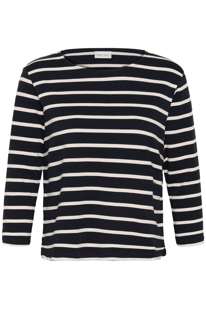 NelaPW TS - Stribet t-shirt med trekvartærmer