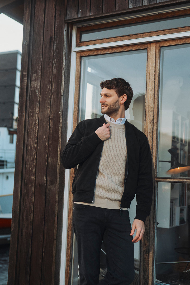 Wayne - Bomberjakke med lommer i ruskindslook