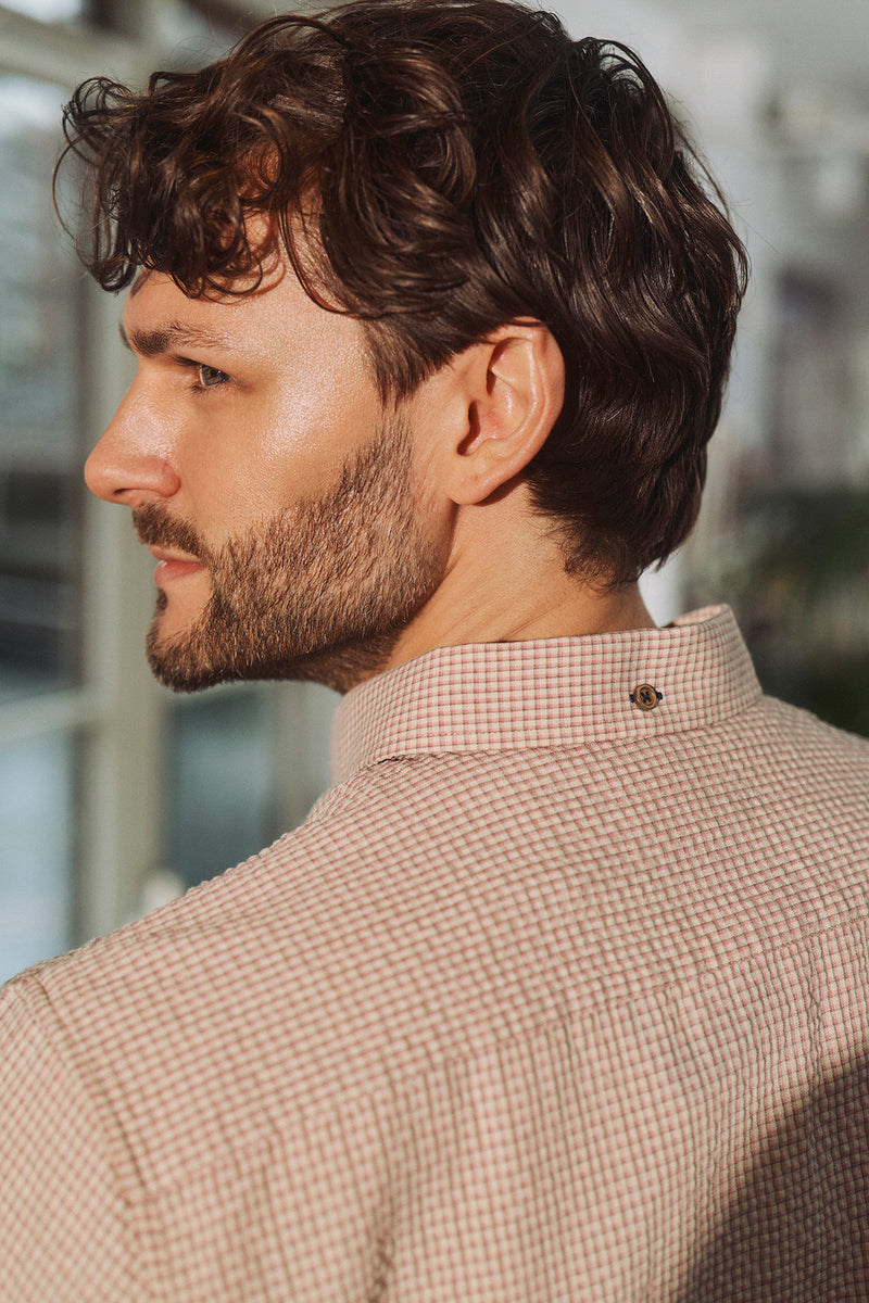 Ninja - Langærmet skjorte i struktureret materiale