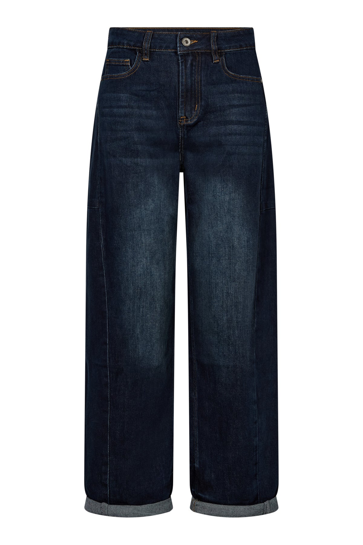 Jeans med vide ben og opsmøg