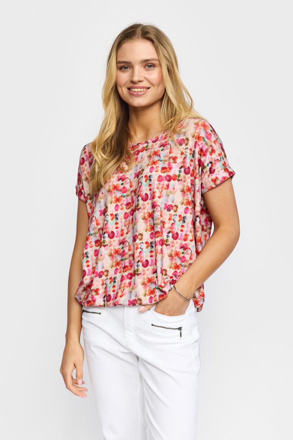 OTEA - Kortærmet bluse med print