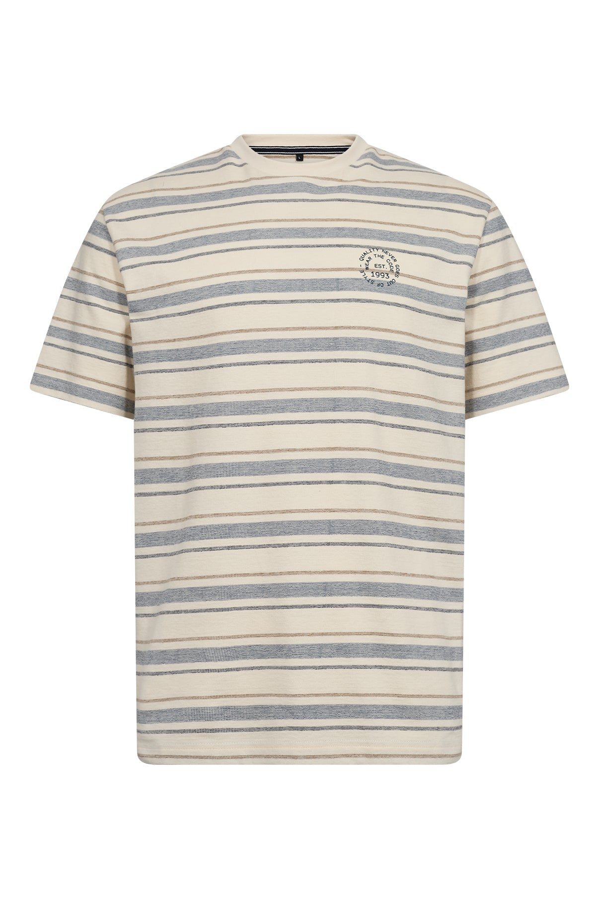 INEron - Stribet t-shirt med printet detalje