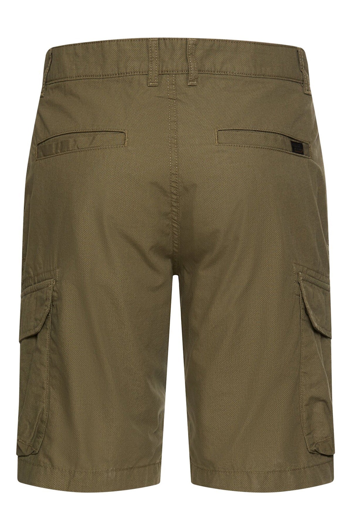 Cargoshorts i dyb olivengrøn bomuld med baglommer og sidelommer.