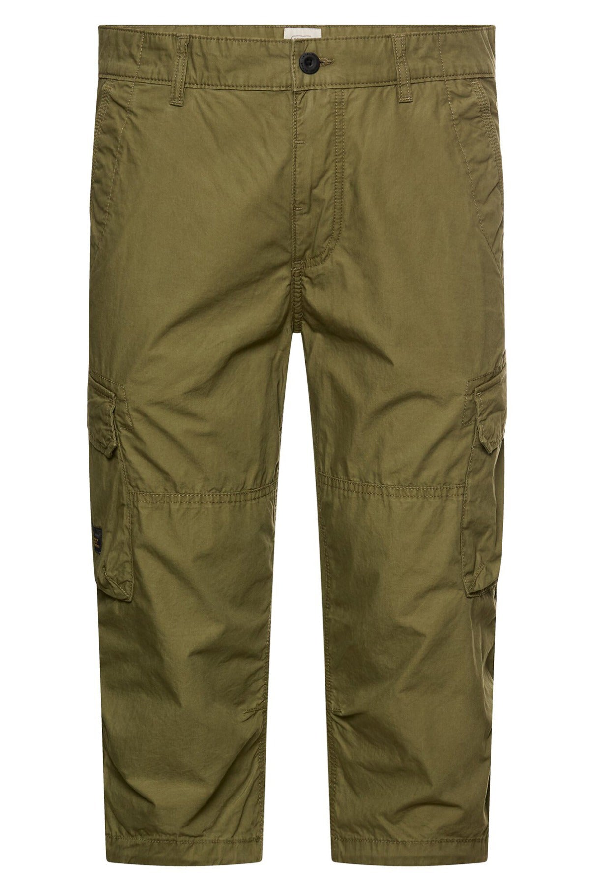 Deep olive lange bermudas shorts med knapper og sidelommer i slidstærkt stof.