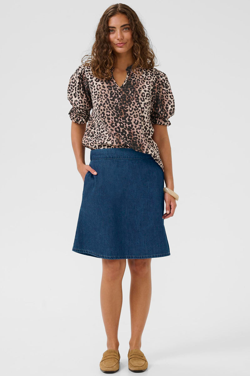 CUnua Arpa - Denim nederdel med elastisk talje