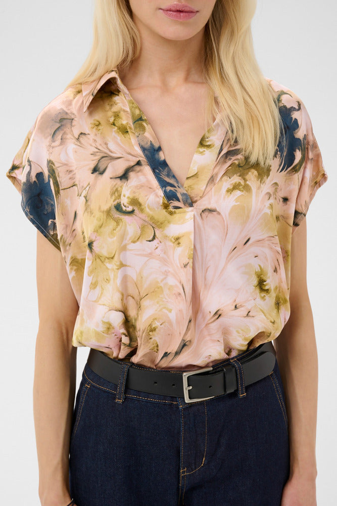 CUandora Berna - Kortærmet bluse med print