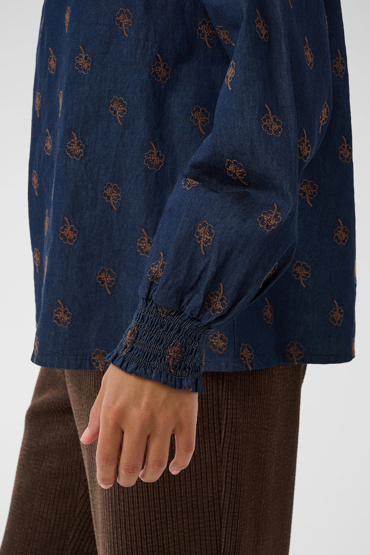 CUclover Michelle - Langærmet bluse med broderi