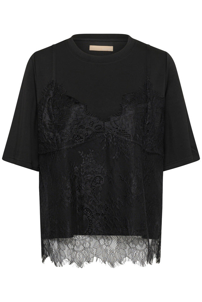 CUKARLA CHABRINA - T-shirt med blonde strop top