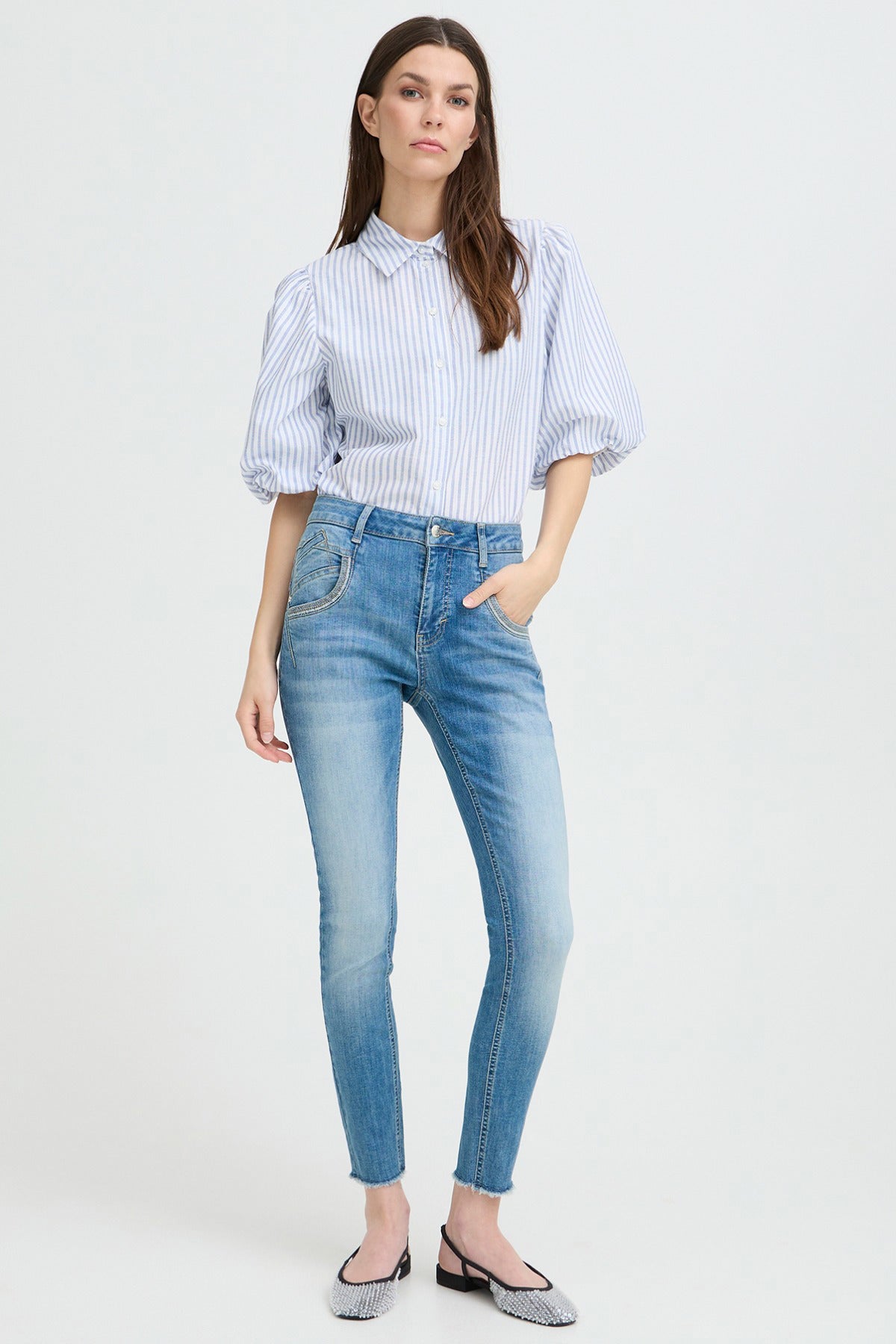 PULZ PZCARMEN EMB. HW SKINNY LEG