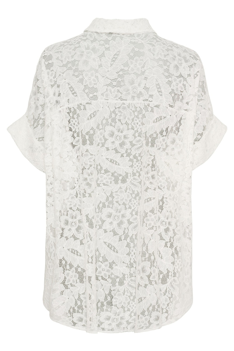 MdcUlla - Kortærmet blondeskjorte med motiv