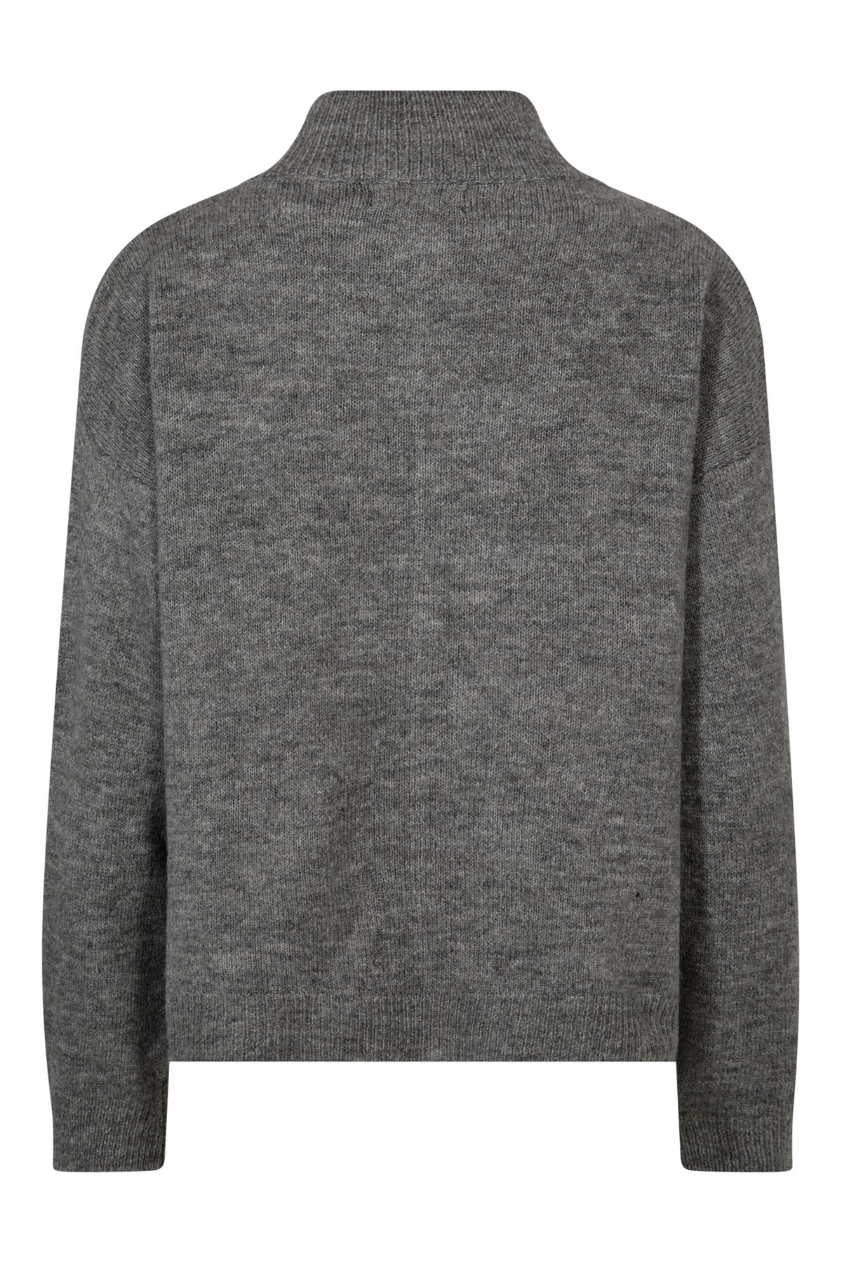 Strikket cardigan med lynlås og dekorative knapper