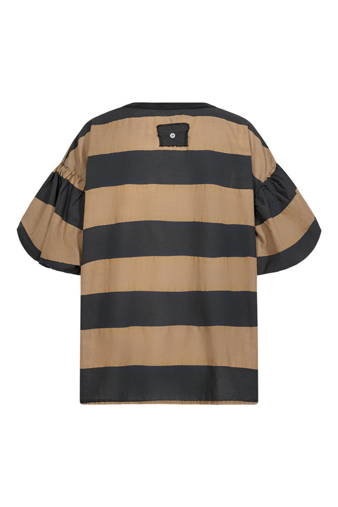 Kortærmet t-shirt med striber og pufærmer