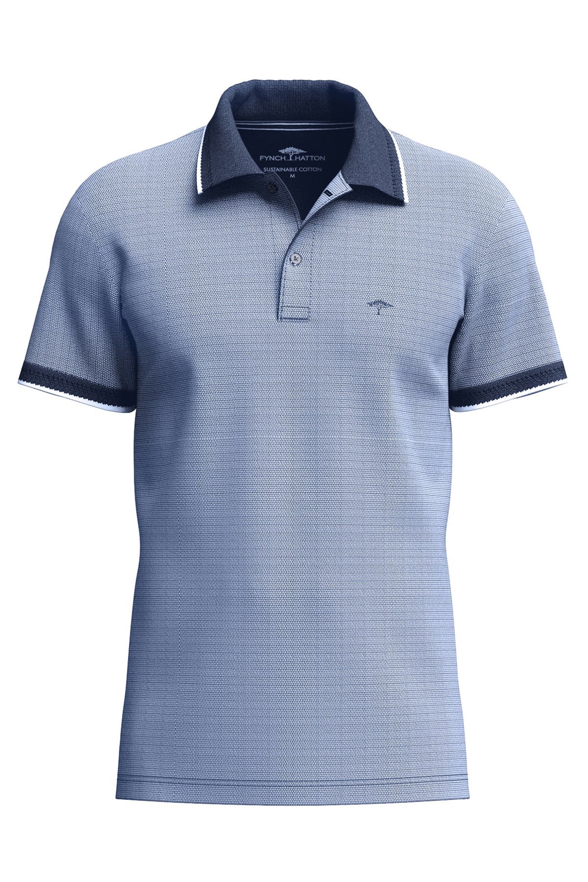 Polo t-shirt med struktur og kontrastdetaljer