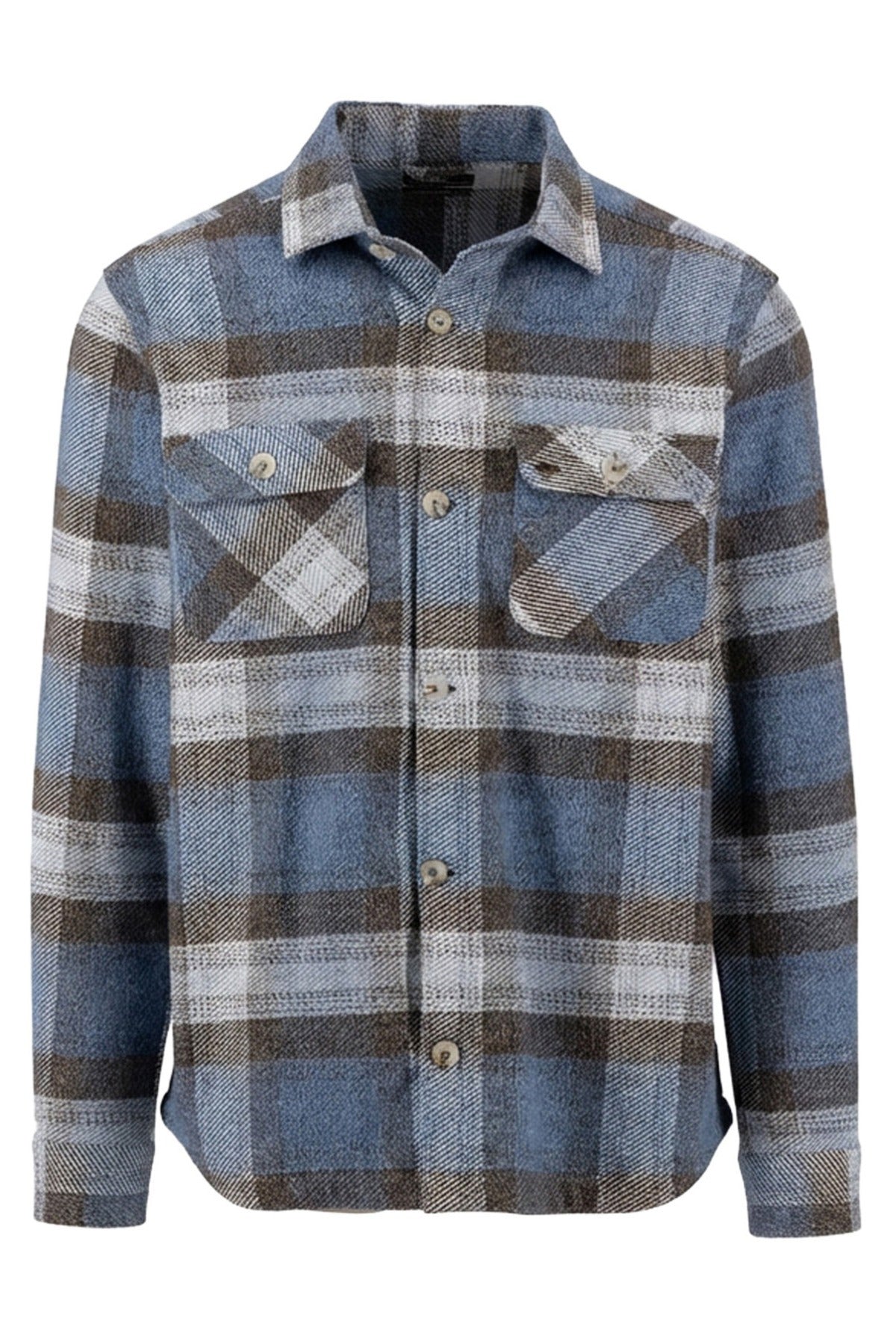 Kraftig flannel overshirt i tern