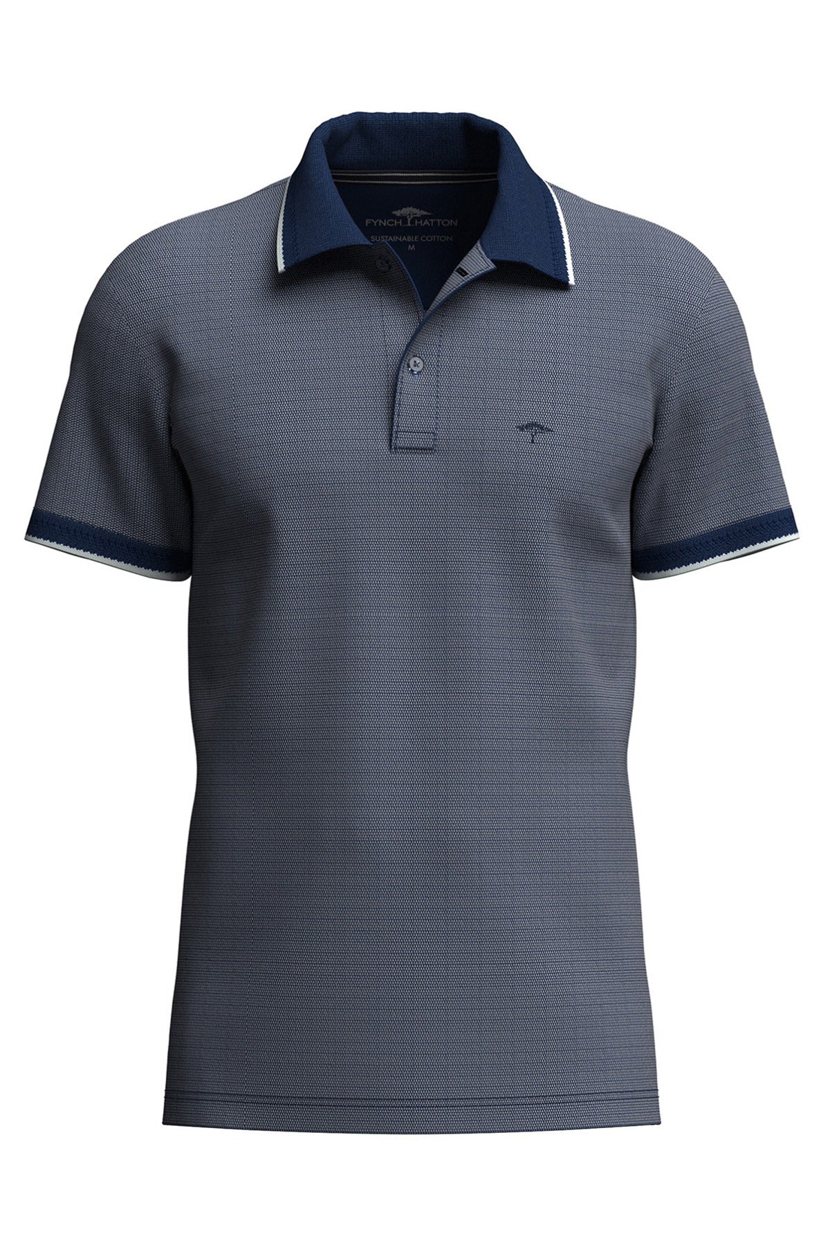 Polo t-shirt med struktur og kontrastdetaljer