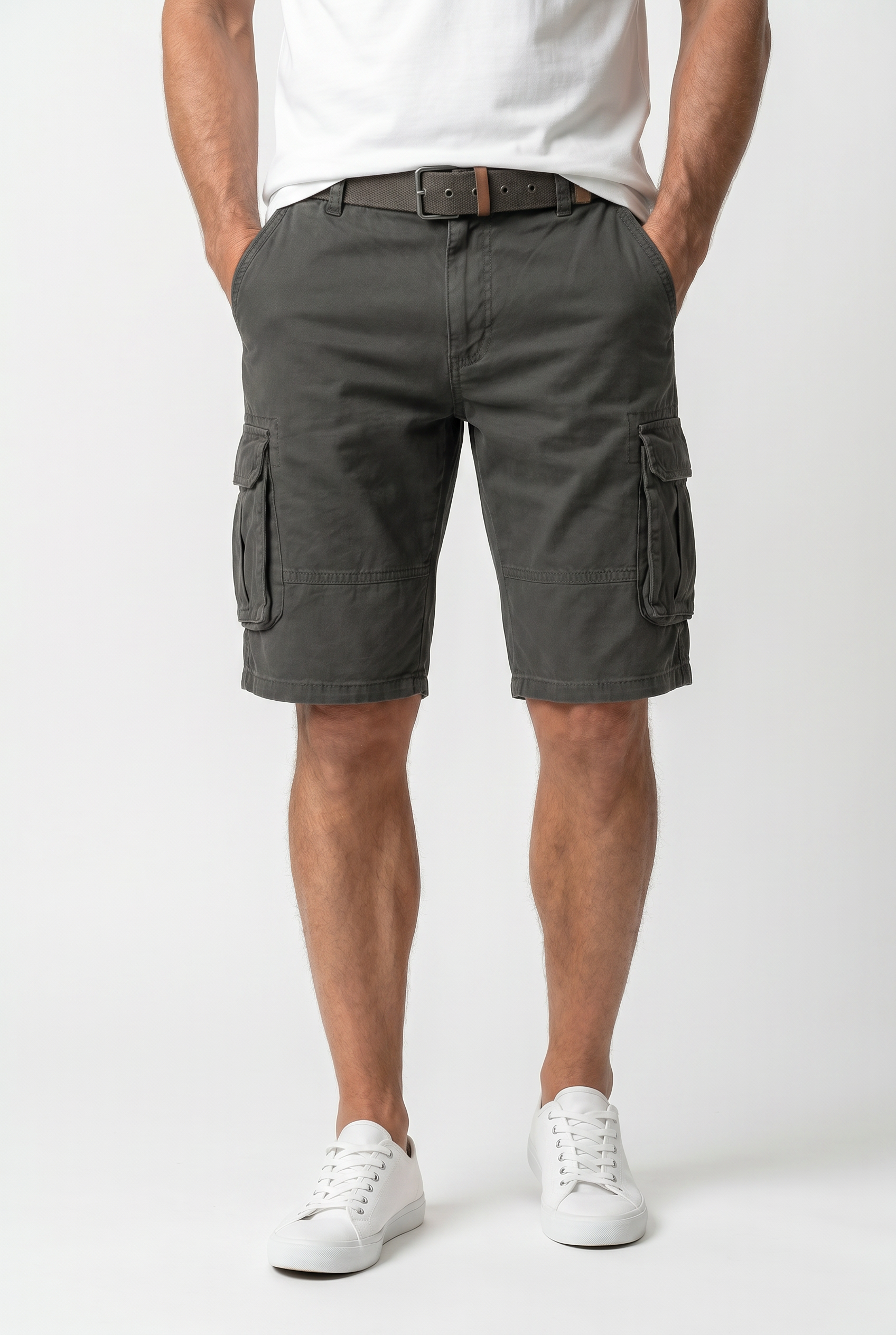 INMonroe - Cargo shorts med bælte og sidelommer