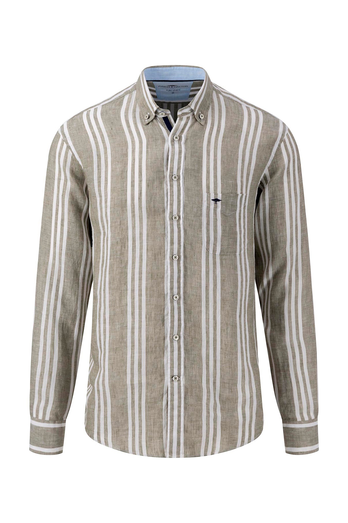 FYNCH-HATTON Skjorte LS Pure Linen Stripes