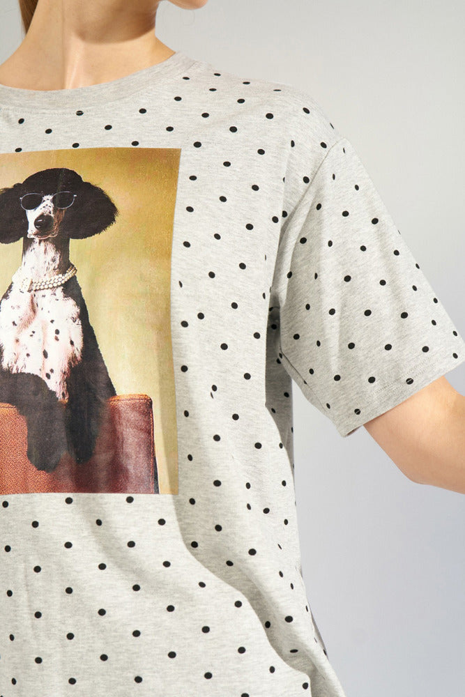 NUROSSA - Oversize kortærmet t-shirt med hundemotiv