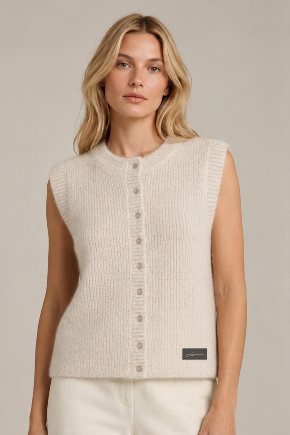 Zannap - Strikket vest med knapper