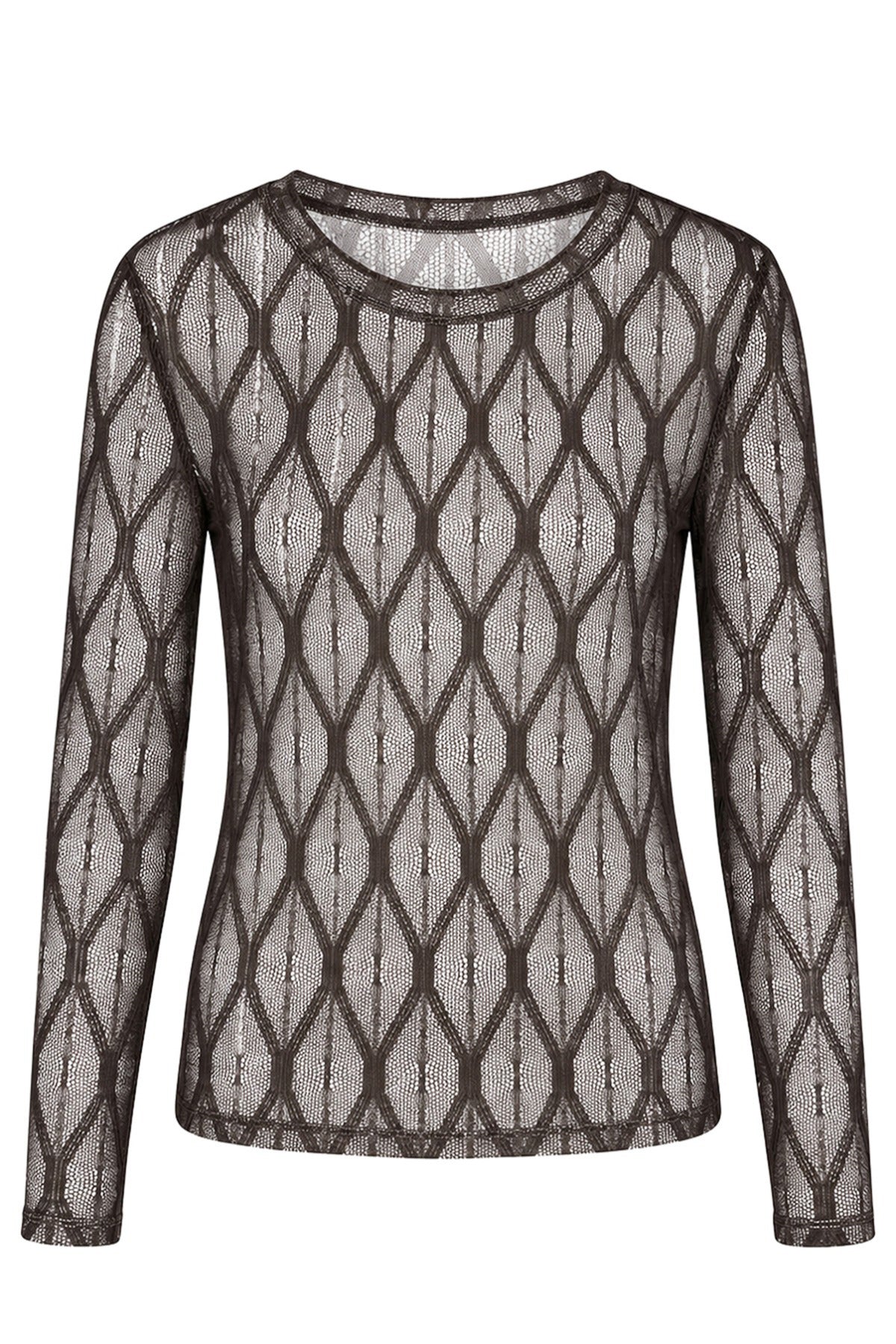 Segberg - Langærmet mesh t-shirt med mønster