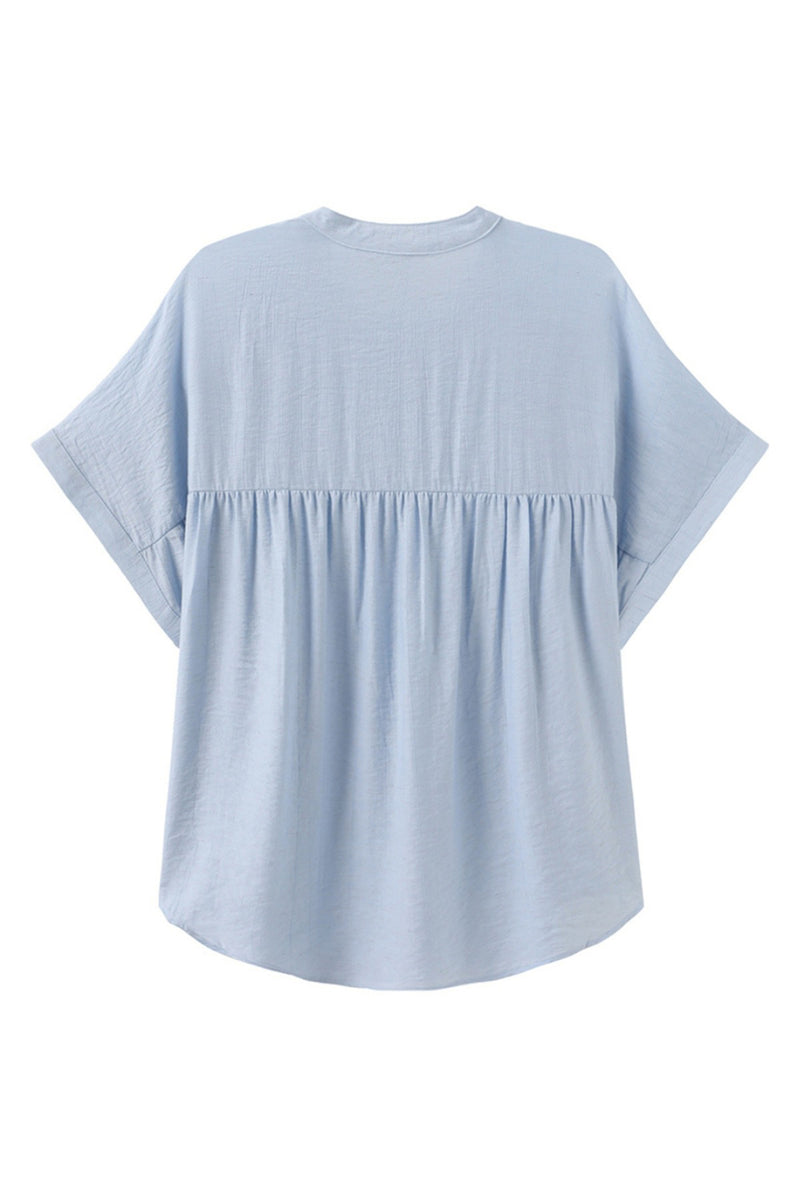Alfrieda - Kortærmet bluse med knapper