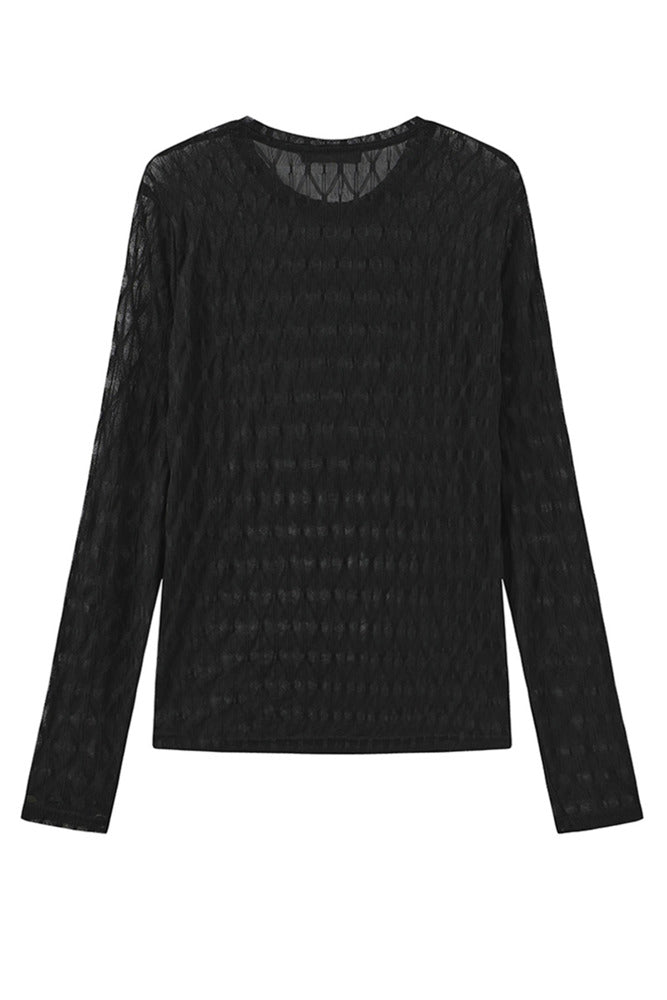 Segberg - Langærmet mesh t-shirt med mønster