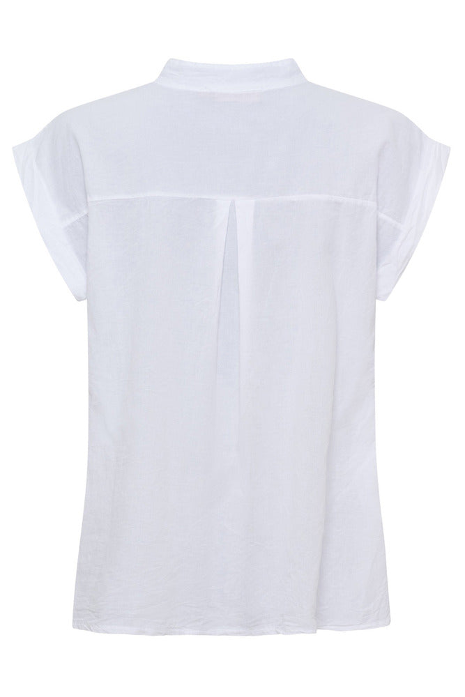 MdcRebekka - Bluse med broderi og kinakrave