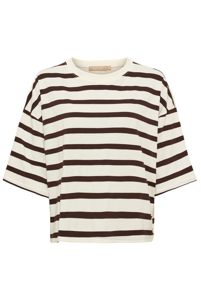 MdcSage - T-shirt med vandrette striber