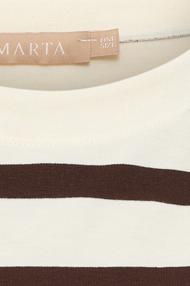 MdcSage - T-shirt med vandrette striber