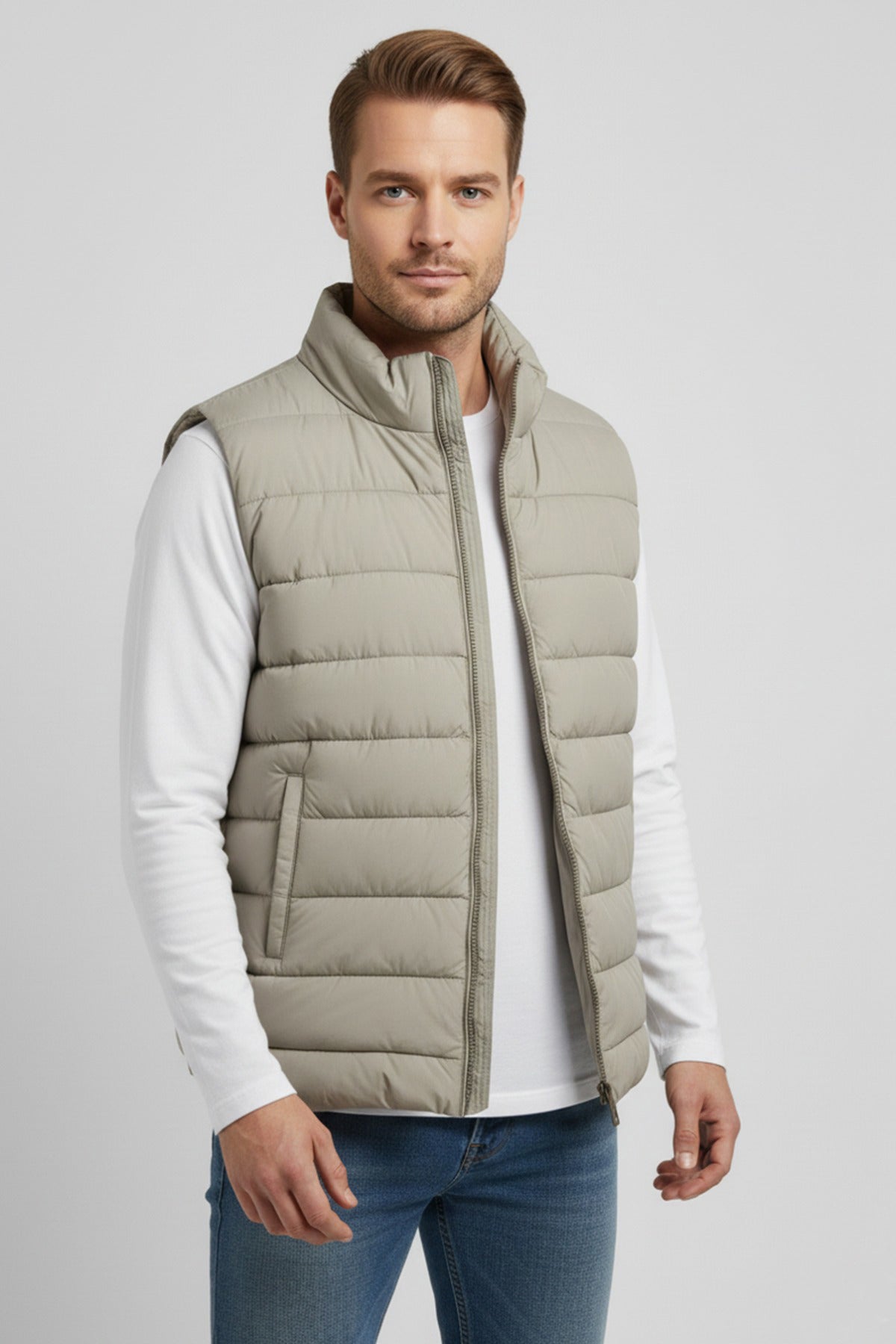 Lun puffervest med lommer