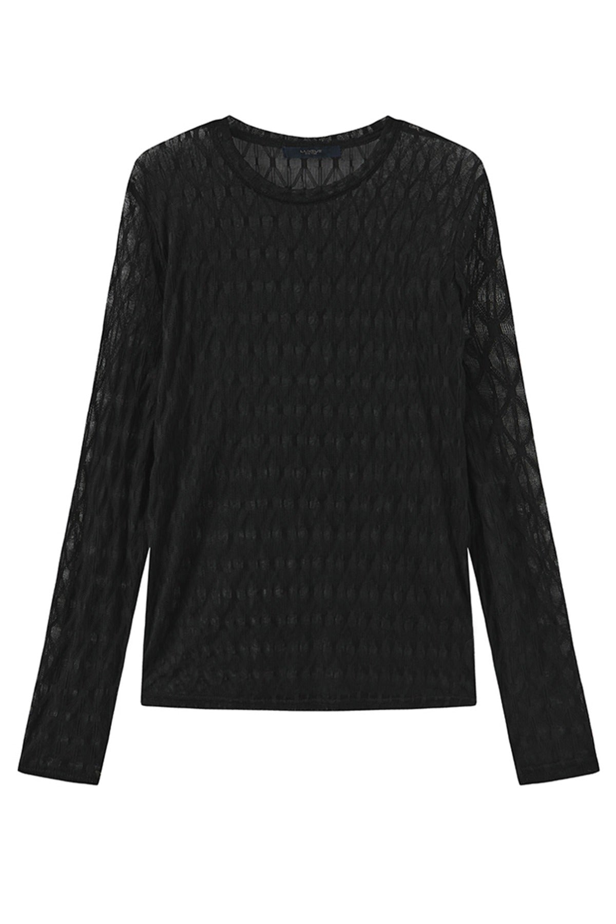 Segberg - Langærmet mesh t-shirt med mønster