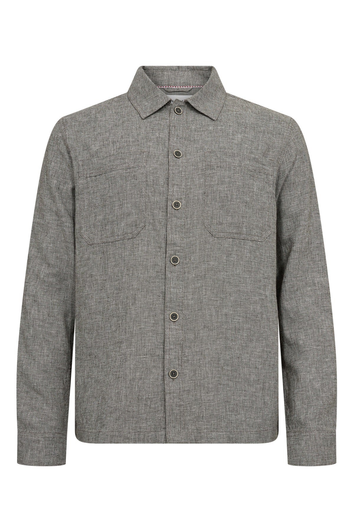 Palme - Langærmet skjorte med brystlommer i hørkvalitet