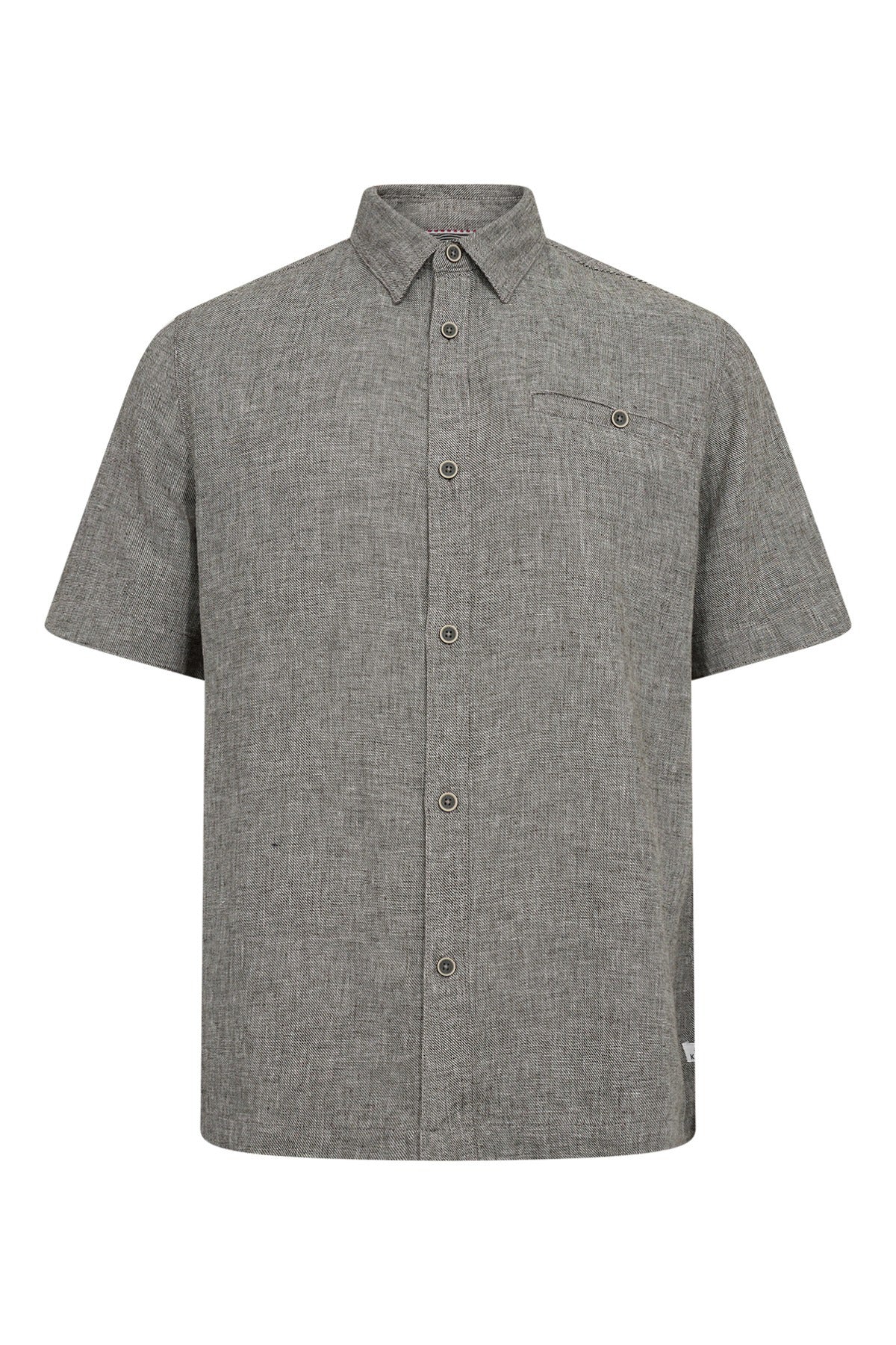Palme - Kortærmet skjorte med brystlomme i hørkvalitet