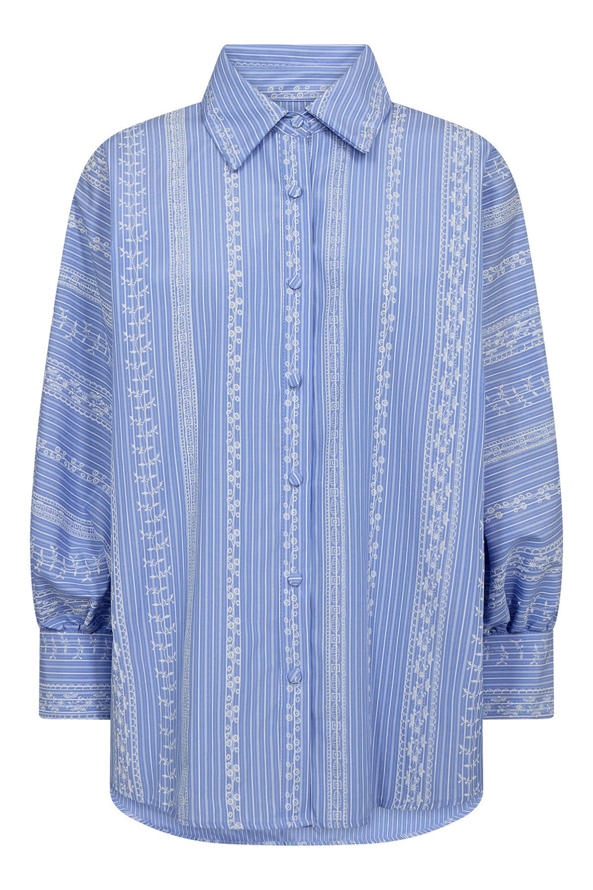 Skjorte med småblomstret striber