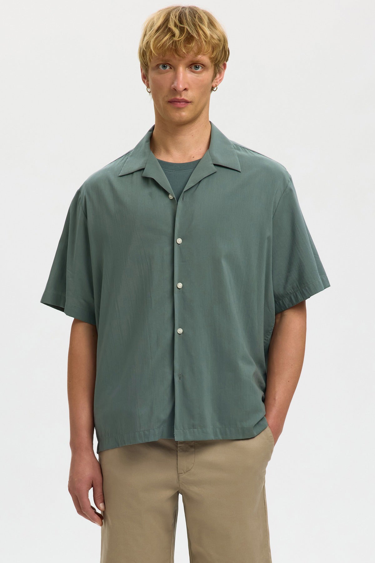 SLHRLXAIR MIX - Kortærmet blød skjorte