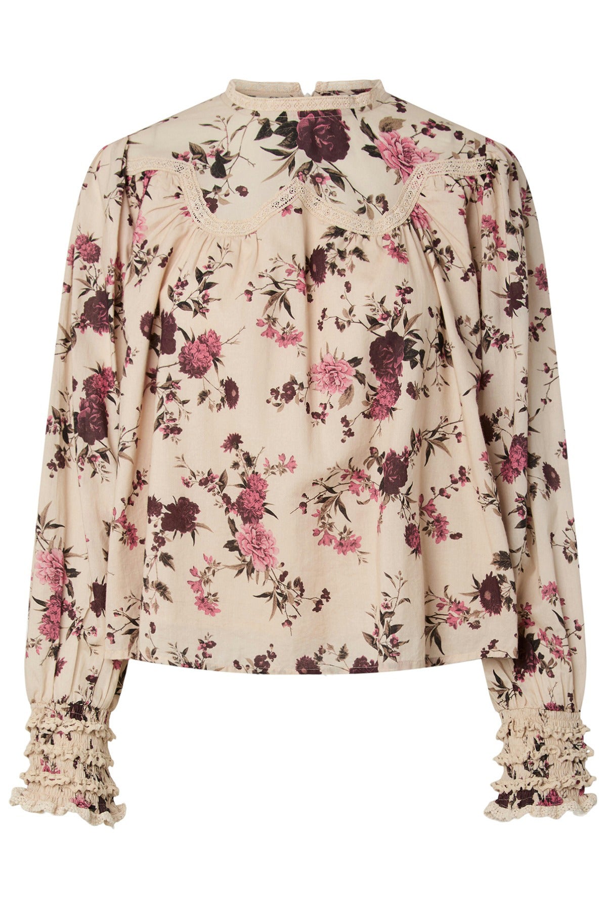 YASSILLE - Blomstret bluse med fine ærmer