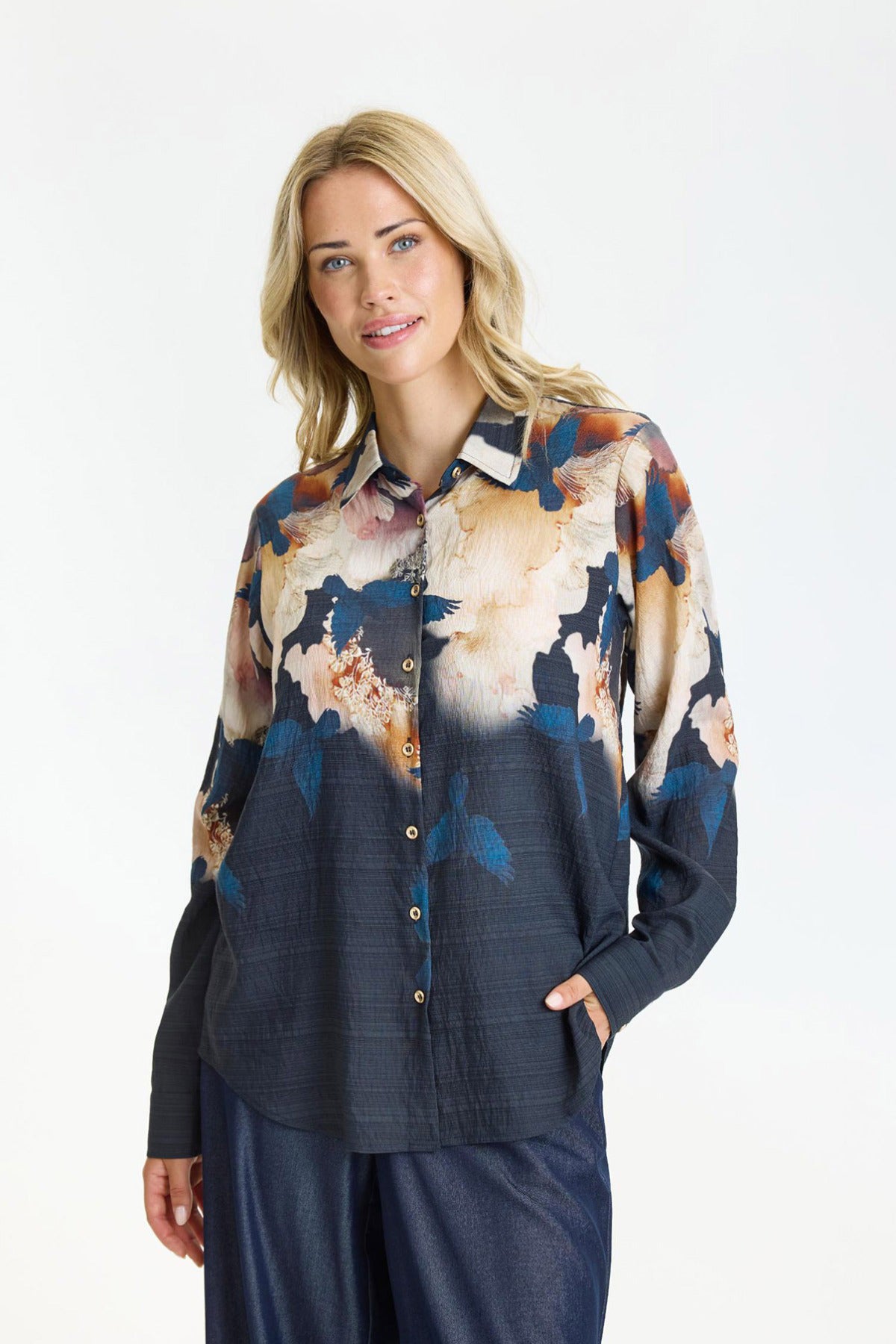 Scarlett - Langærmet skjorte med print