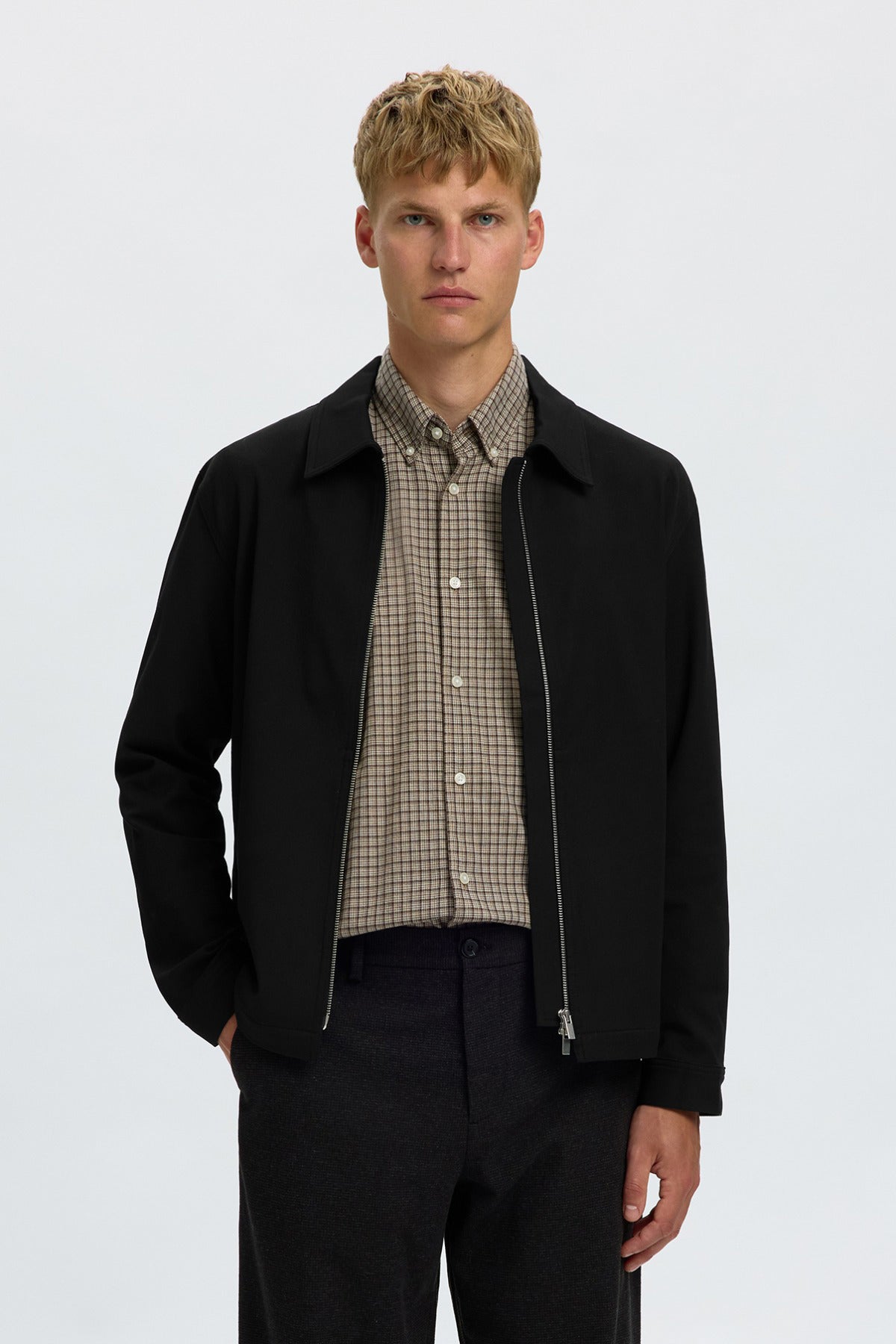 SLMREGULAR FINN - Overshirt med krave og lynlås