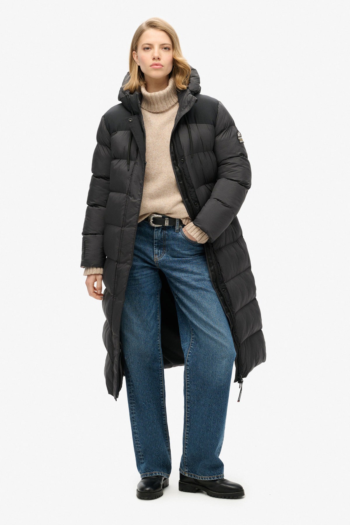 Superdry Dame RIPSTOP LONGLINE PUFFER JACKET