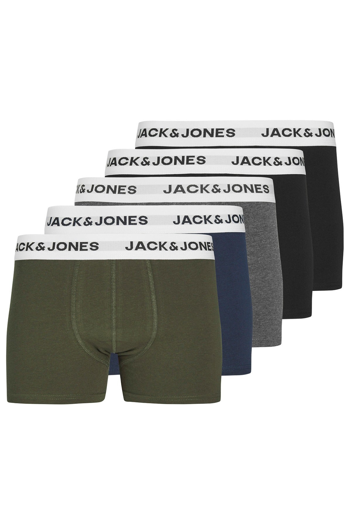 Jack & Jones Junior JACBASIC WHITE WB TRUNKS 5 PACK NOOS JNR