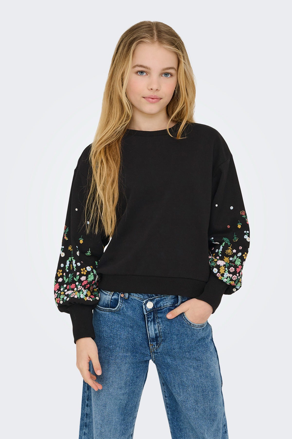 KIDS ONLY KOGBROOKE L/S O-NECK FLOWER SWT NOOS