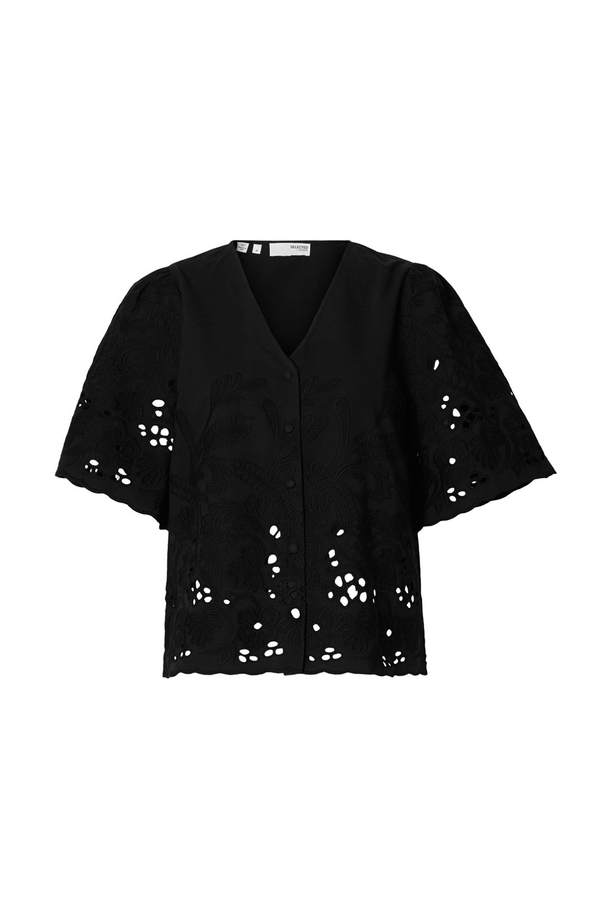 SELECTED FEMME SLFDAHLIA SS BRODERI SHIRT NOOS