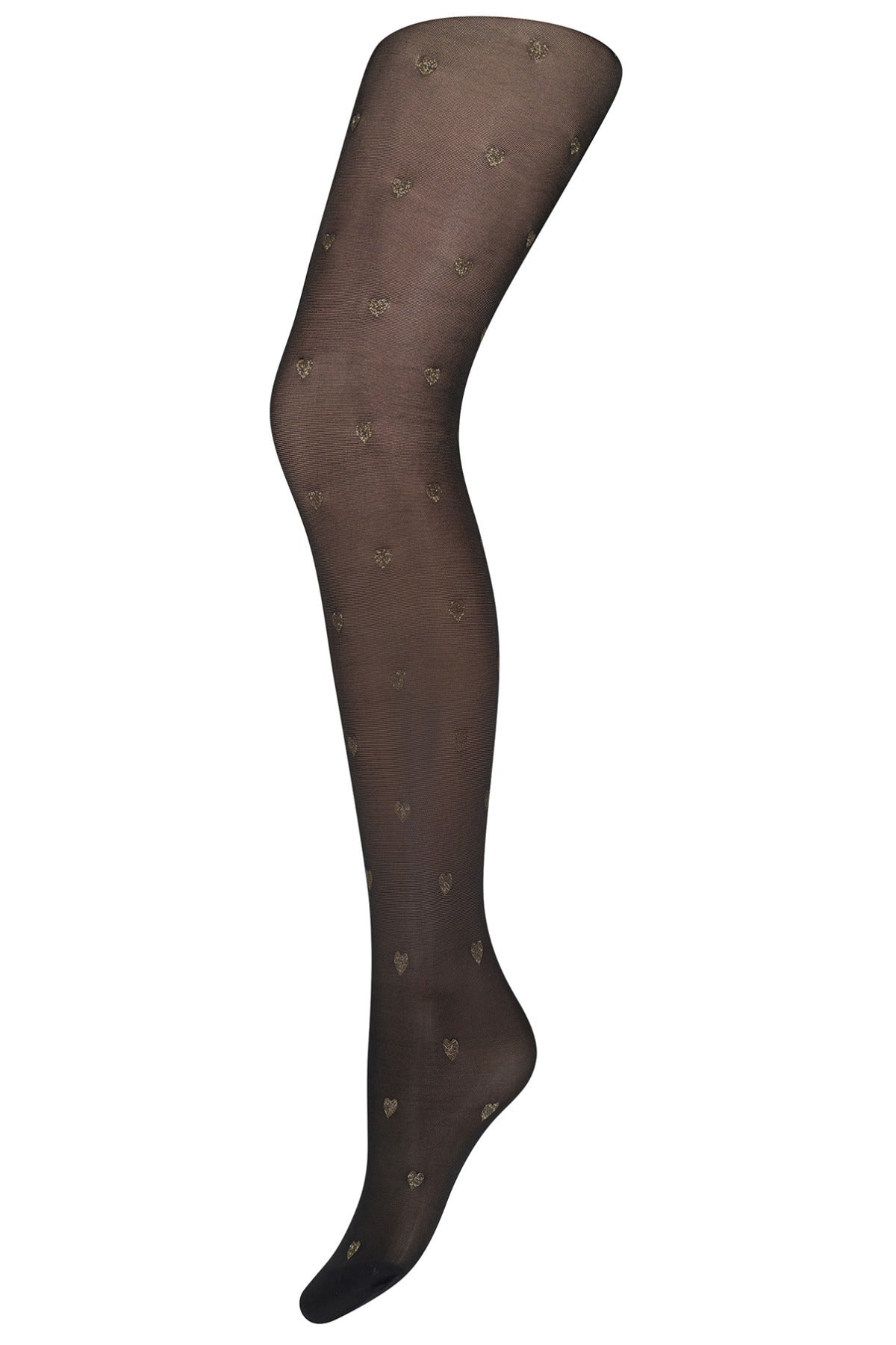 Decoy Strømpebukser 25 denier m. guld hjerter