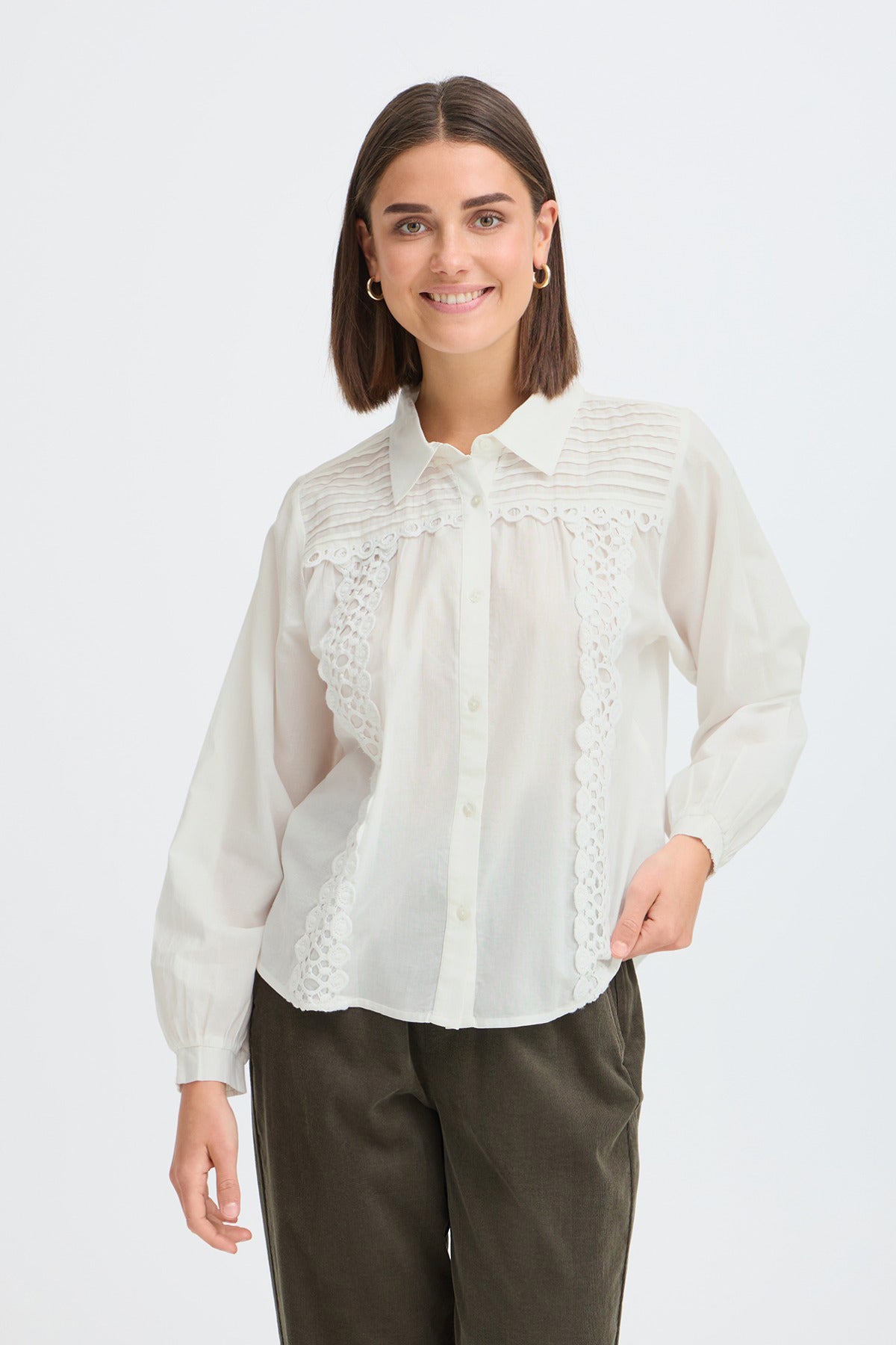 FRLACITA SH 1 - Skjortebluse med blondedetaljer
