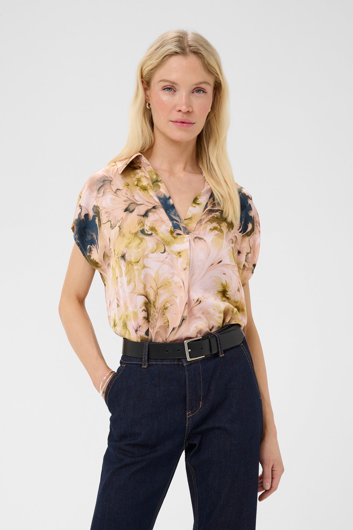 CUandora Berna - Kortærmet bluse med print