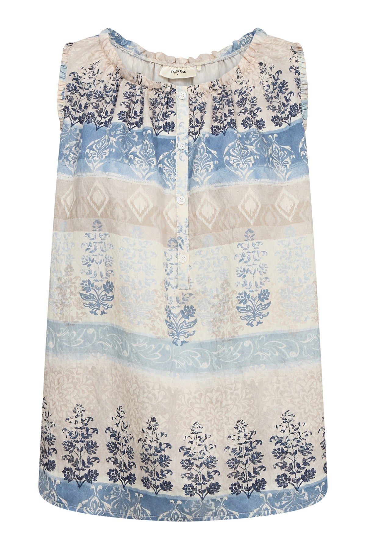 Rosalil - Mønstret top med flæsedetaljer