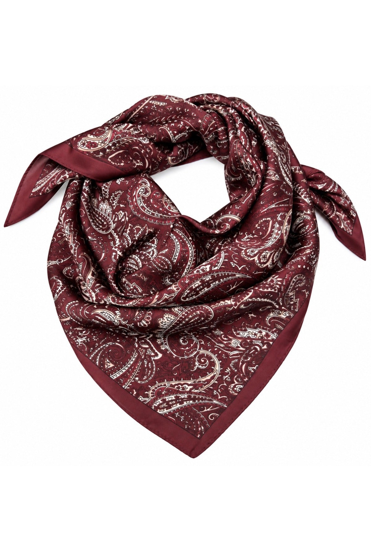 Silketørklæde med paisleyprint